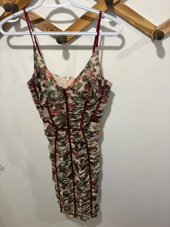 HOUSE OF CB - SABLE -Vintage Floral Ruched Corset Dress - Picture 5 of 12